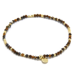 Minerálny náramok prírodný Tigrie oko, striebro AG925