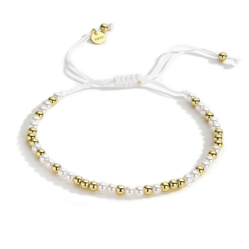 Náramok prírodnými perlami, striebro AG925