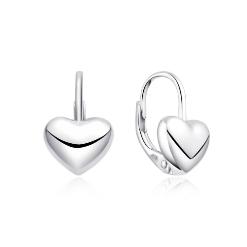 Strieborné dievčenské náušnice srdiečka