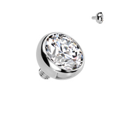 Náhradná gulička s kamienkom TITAN, závit 1,2 mm, 4mm, farba: číra