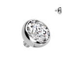 Náhradná gulička s kamienkom TITAN, závit 1,6 mm, 3mm, farba: číra