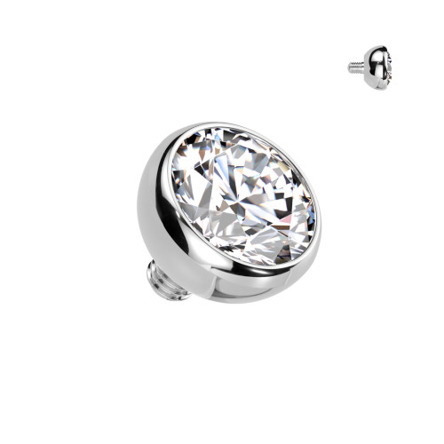 Náhradná gulička s kamienkom TITAN, závit 1,6 mm, 3mm, farba: číra