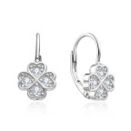 Strieborné náušnice štvorlístky