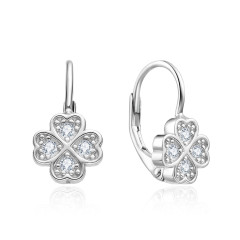 Strieborné náušnice štvorlístky