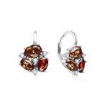 Strieborné náušnice s granátovo červenými kameňmi