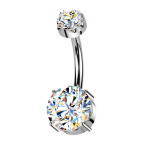 Luxusný piercing do pupku s Moissanity 2.50ct, TITAN