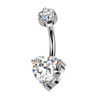Luxusný piercing do pupku s Moissanity 2.50ct, TITAN