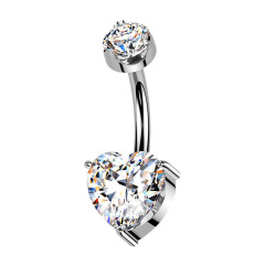 Luxusný piercing do pupku s Moissanity 2.50ct, TITAN