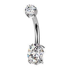 Luxusný piercing do pupku s Moissanity 1.25ct, TITAN