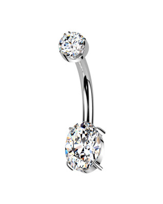 Luxusný piercing do pupku s Moissanity 1.25ct, TITAN