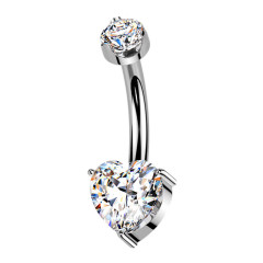 Luxusný piercing do pupku s Moissanity 1.00ct, TITAN