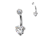 Luxusný piercing do pupku s Moissanity 1.00ct, TITAN