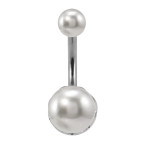 Strieborný piercing do pupku - perličky