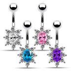 Strieborný piercing do pupku