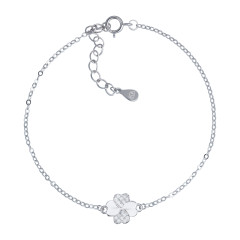 Strieborný náramok štvorlístok