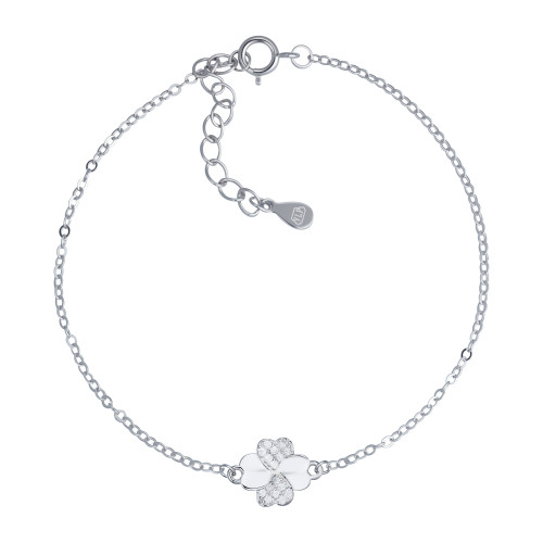 Strieborný náramok štvorlístok