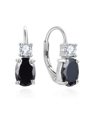 Dámske strieborné náušnice s oválnymi zirkónmi