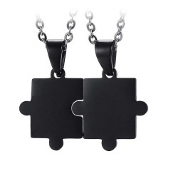 Čierne oceľové prívesky - puzzle