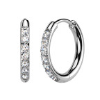 Titánové náušnice kruhy s moissanitmi, 14 mm