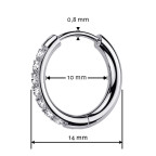 Titánové náušnice kruhy s moissanitmi, 14 mm