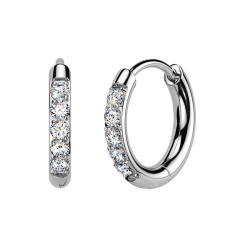 Titánové náušnice kruhy s moissanitmi, 12 mm