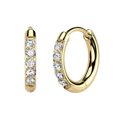 Titánové náušnice kruhy s moissanitmi, 12 mm