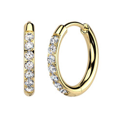 Titánové náušnice kruhy s moissanitmi, 14 mm