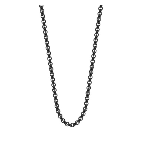 Čierna oceľová retiazka ROLO dĺžka 45 cm, šírka 2 mm