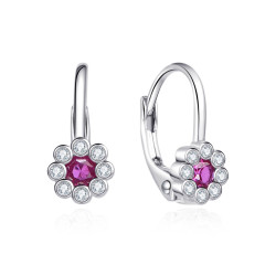 Strieborné dievčenské náušnice kvietky