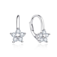 Strieborné dievčenské náušnice kvietky