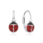 Strieborné náušnice lienky