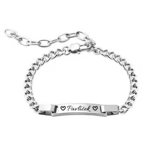 Pánsky personalizovaný oceľový náramok s doštičkou