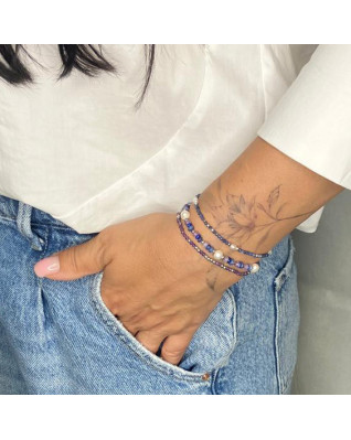 Minerálny náramok prírodný Ametyst, striebro AG925