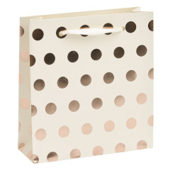 Biela darčeková taška s bodkami