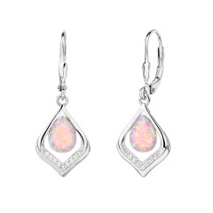 Strieborné visiace náušnice s opálom