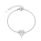 Detský strieborný náramok štvorlístok