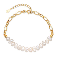 Strieborný náramok s prírodnými perličkami