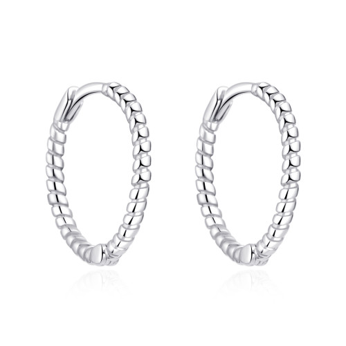 Strieborné náušnice krúžky krútené