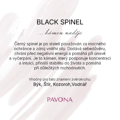 Náhrdelník s pravými black spinel kamene