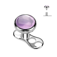 Kompletný microdermal piercing TITAN, ametyst