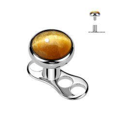 Kompletný microdermal piercing TITAN, tigrie oko