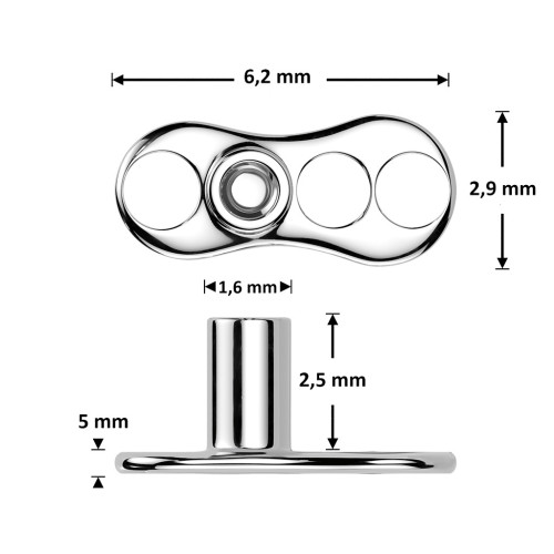 Kompletný microdermal piercing TITAN, čierny onyx
