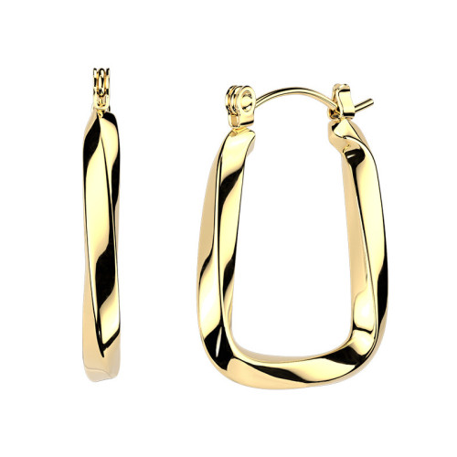 Pozlátené oceľové náušnice krútené