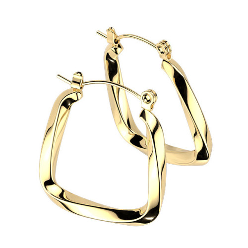 Pozlátené oceľové náušnice krútené