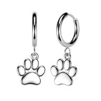 Visiace oceľové náušnice psie labky