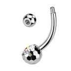 Piercing do pupku banánik malý - TITAN, guličky 4 a 6 mm
