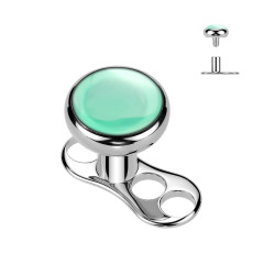 Kompletný microdermal piercing TITAN, zelený onyx