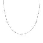 Strieborný náhrdelník s prírodnými perličkami a guličkami