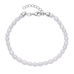 Strieborný náramok s prírodnými perličkami