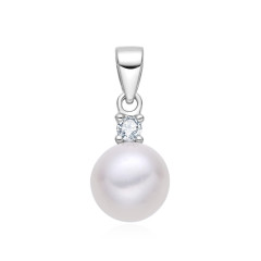 Strieborný prívesok s pravou perlou a zirkónom